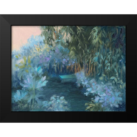 Monets Garden VII Black Modern Wood Framed Art Print by Weber, Mary Jean