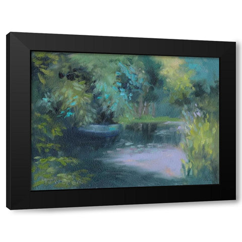 Monets Garden VIII Black Modern Wood Framed Art Print by Weber, Mary Jean