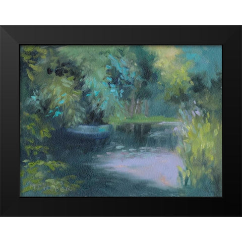 Monets Garden VIII Black Modern Wood Framed Art Print by Weber, Mary Jean