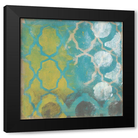Neo Lattice I Black Modern Wood Framed Art Print by Vess, June Erica