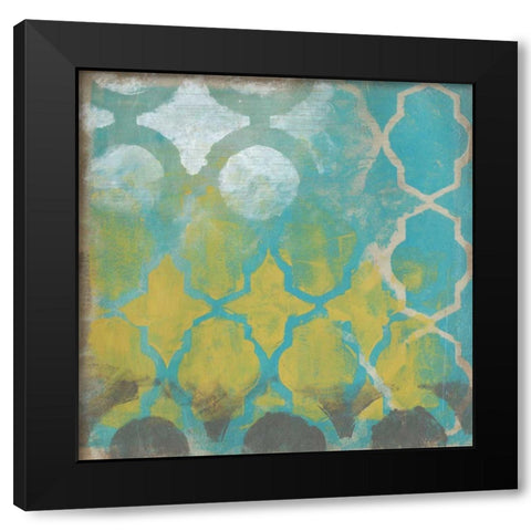 Neo Lattice II Black Modern Wood Framed Art Print by Vess, June Erica