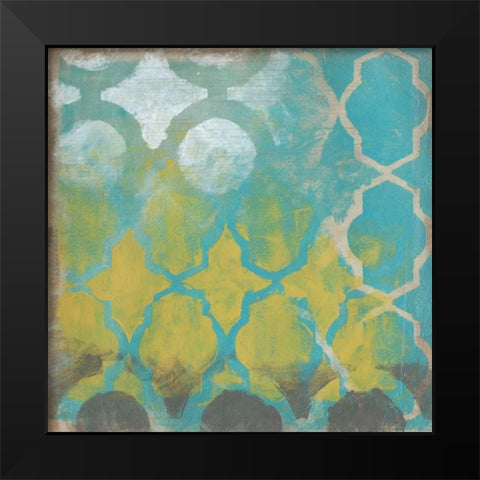 Neo Lattice II Black Modern Wood Framed Art Print by Vess, June Erica