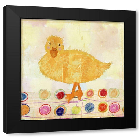 Polka Dot Duck Black Modern Wood Framed Art Print with Double Matting by Blixt, Ingrid