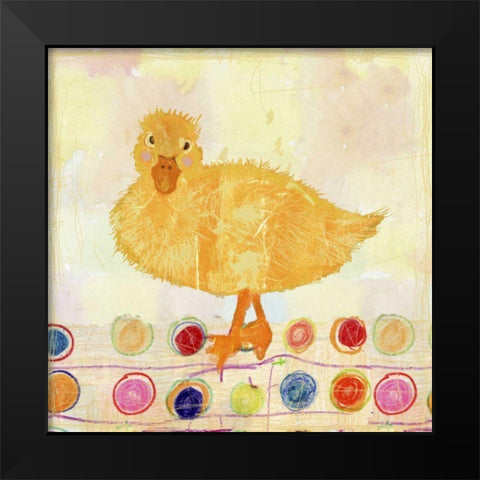 Polka Dot Duck Black Modern Wood Framed Art Print by Blixt, Ingrid