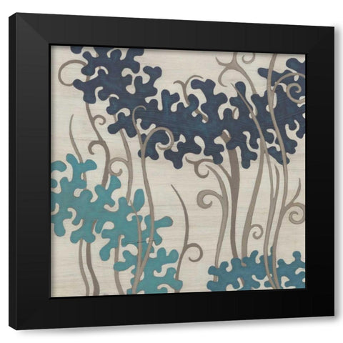 Coral Oasis II Black Modern Wood Framed Art Print with Double Matting by Vess, June Erica