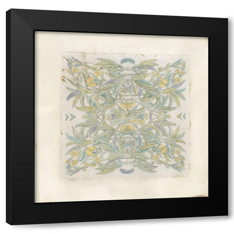 Quadrant Floral I Black Modern Wood Framed Art Print with Double Matting by Meagher, Megan