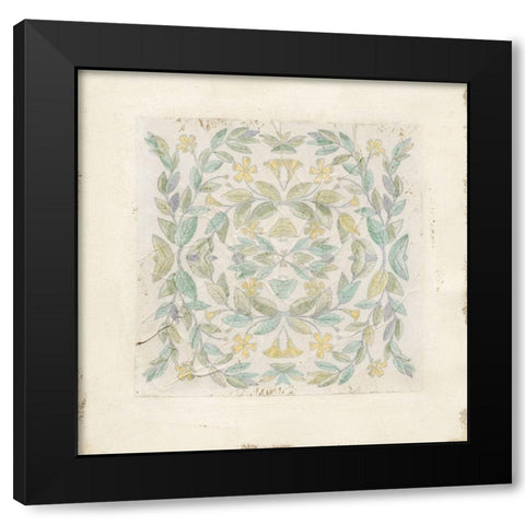Quadrant Floral II Black Modern Wood Framed Art Print with Double Matting by Meagher, Megan