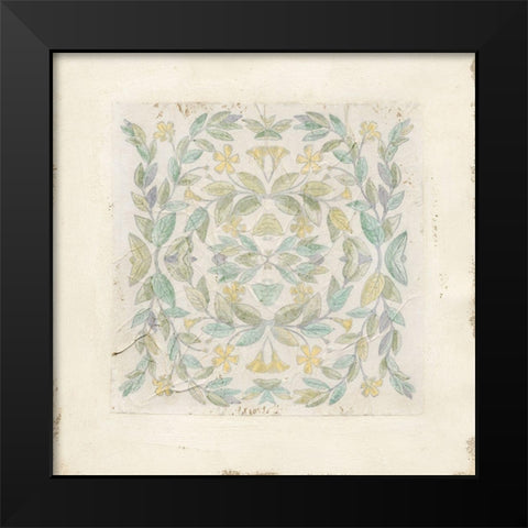 Quadrant Floral II Black Modern Wood Framed Art Print by Meagher, Megan