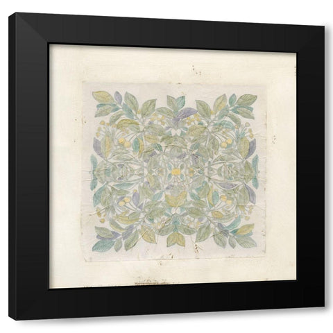 Quadrant Floral III Black Modern Wood Framed Art Print with Double Matting by Meagher, Megan