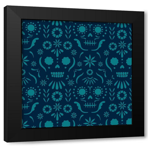 Calaveras Collection G Black Modern Wood Framed Art Print by Barnes, Victoria