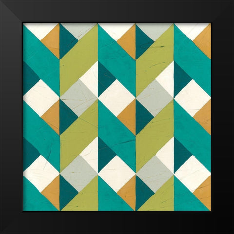 Chevron Illusion II Black Modern Wood Framed Art Print by Vess, June Erica