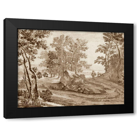 Italian Pastoral I Black Modern Wood Framed Art Print with Double Matting by Both, Jean