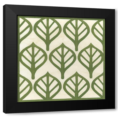 Cottage Leaves II Black Modern Wood Framed Art Print with Double Matting by Vess, June Erica