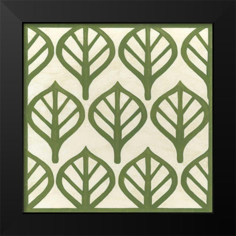 Cottage Leaves II Black Modern Wood Framed Art Print by Vess, June Erica