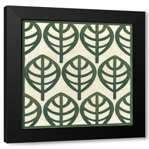 Cottage Leaves III Black Modern Wood Framed Art Print with Double Matting by Vess, June Erica