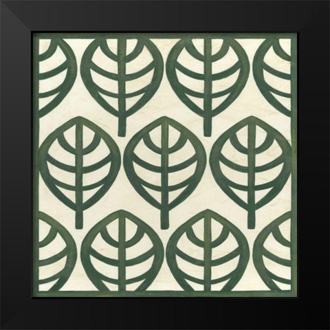 Cottage Leaves III Black Modern Wood Framed Art Print by Vess, June Erica