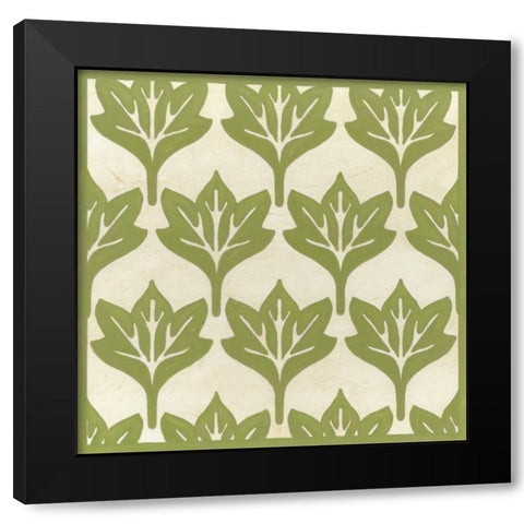 Cottage Leaves IV Black Modern Wood Framed Art Print with Double Matting by Vess, June Erica