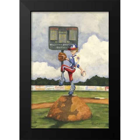 Strike Out Black Modern Wood Framed Art Print by Throckmorton, Jay
