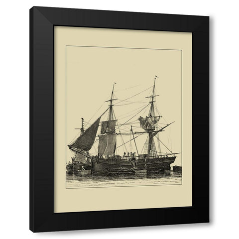 Ships and Sails II Black Modern Wood Framed Art Print by Vision Studio