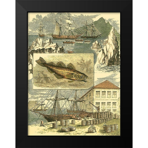 Fishermans Vignette II Black Modern Wood Framed Art Print by Vision Studio