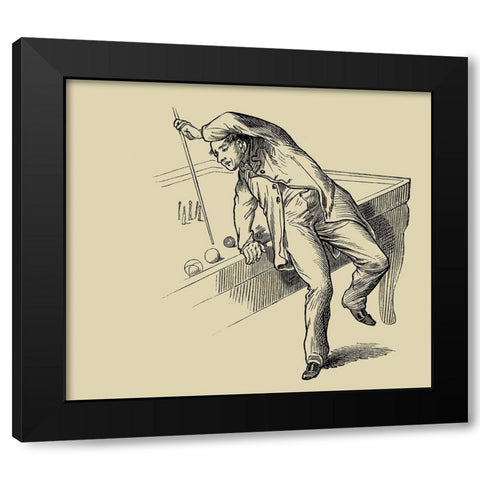 Pool Hall Antics IV Black Modern Wood Framed Art Print by Unknown