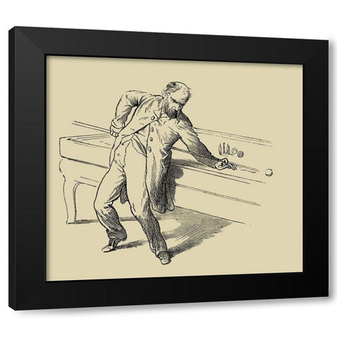 Pool Hall Antics V Black Modern Wood Framed Art Print by Unknown
