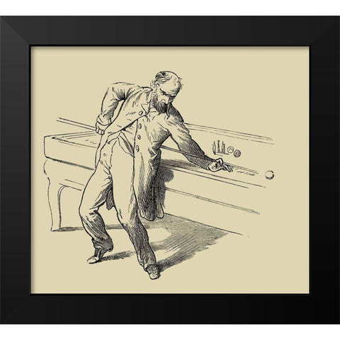 Pool Hall Antics V Black Modern Wood Framed Art Print by Unknown