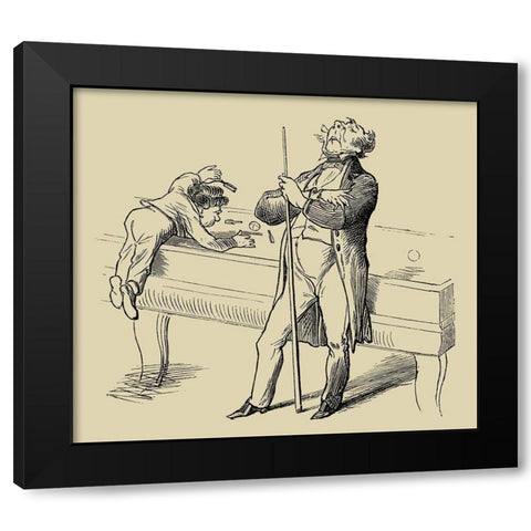 Pool Hall Antics VI Black Modern Wood Framed Art Print by Unknown