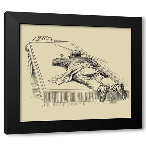 Pool Hall Antics IX Black Modern Wood Framed Art Print by Unknown