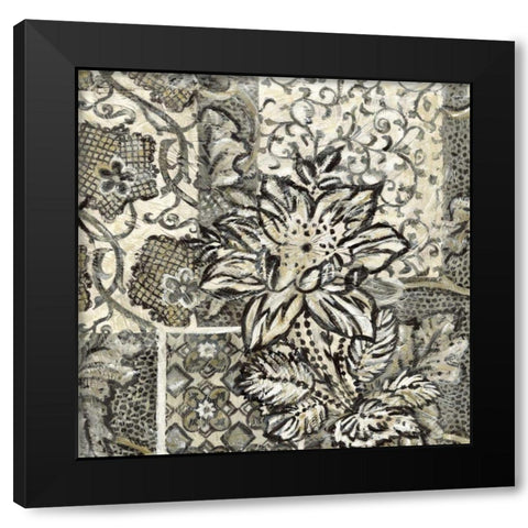 Printed Graphic Chintz I Black Modern Wood Framed Art Print with Double Matting by Zarris, Chariklia