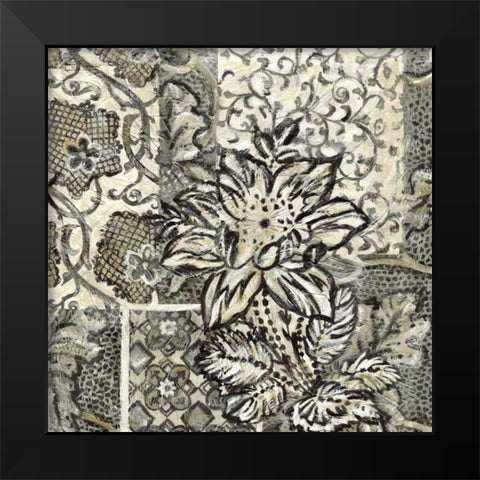 Printed Graphic Chintz I Black Modern Wood Framed Art Print by Zarris, Chariklia
