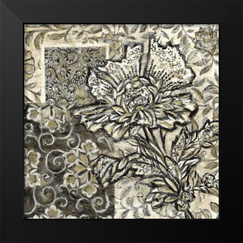 Printed Graphic Chintz III Black Modern Wood Framed Art Print by Zarris, Chariklia