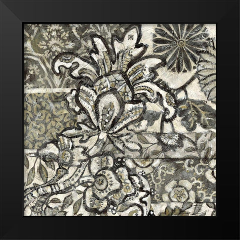 Printed Graphic Chintz IV Black Modern Wood Framed Art Print by Zarris, Chariklia