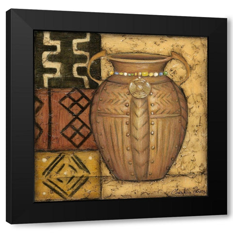 African Earthenware I Black Modern Wood Framed Art Print with Double Matting by Zarris, Chariklia