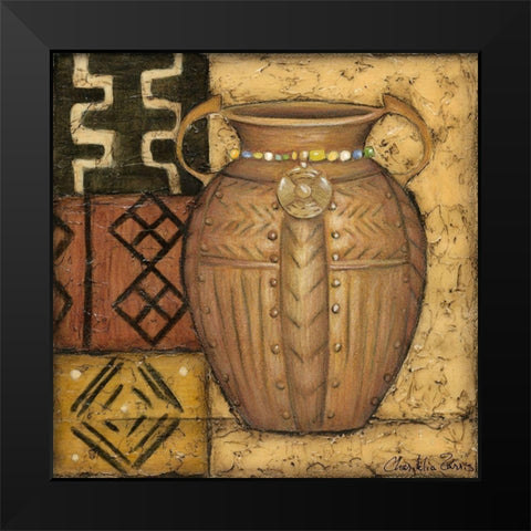 African Earthenware I Black Modern Wood Framed Art Print by Zarris, Chariklia