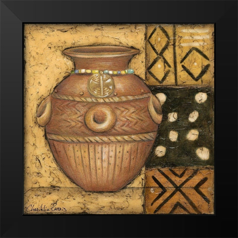 African Earthenware II Black Modern Wood Framed Art Print by Zarris, Chariklia