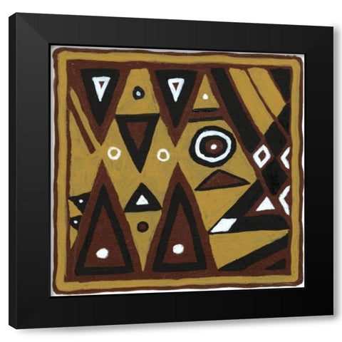 Tribal Rhythms II Black Modern Wood Framed Art Print by Roper, Virginia A.