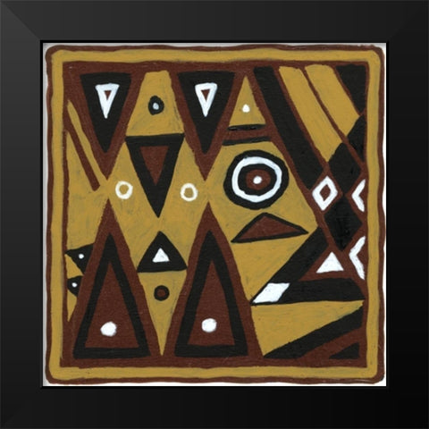 Tribal Rhythms II Black Modern Wood Framed Art Print by Roper, Virginia A.