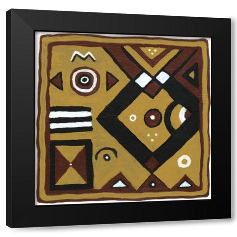Tribal Rhythms III Black Modern Wood Framed Art Print by Roper, Virginia A.