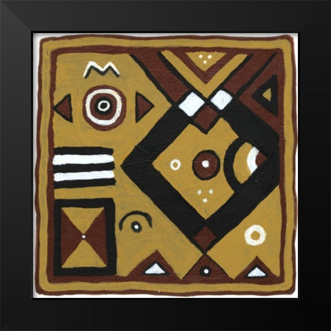 Tribal Rhythms III Black Modern Wood Framed Art Print by Roper, Virginia A.