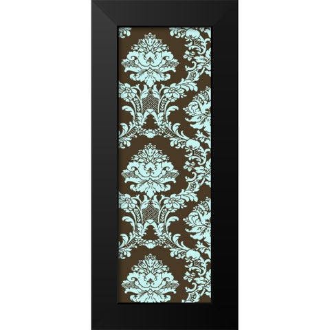 Small Vivid Damask in Blue I Black Modern Wood Framed Art Print by Vision Studio