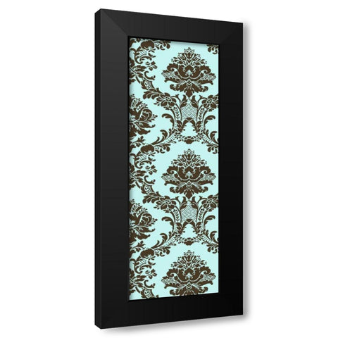 Small Vivid Damask in Blue II Black Modern Wood Framed Art Print by Vision Studio