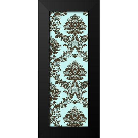 Small Vivid Damask in Blue II Black Modern Wood Framed Art Print by Vision Studio