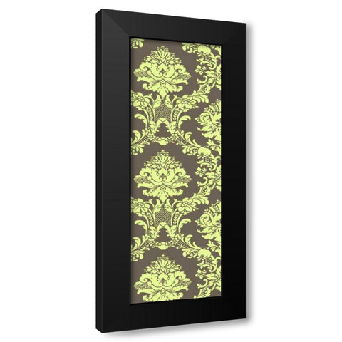 Small Vivid Damask in Green I Black Modern Wood Framed Art Print with Double Matting by Vision Studio