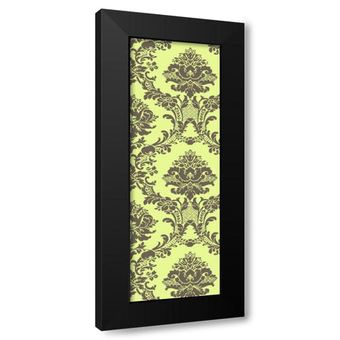 Small Vivid Damask in Green II Black Modern Wood Framed Art Print with Double Matting by Vision Studio