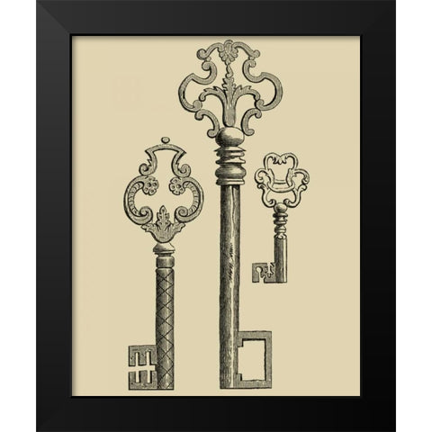 Antique Keys II Black Modern Wood Framed Art Print by Vision Studio