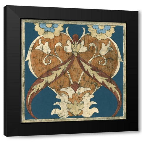 Mini Vintage Woodblock I Black Modern Wood Framed Art Print with Double Matting by Zarris, Chariklia