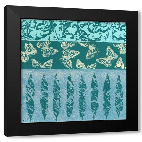 Natures Montage VI Black Modern Wood Framed Art Print with Double Matting by Slocum, Nancy