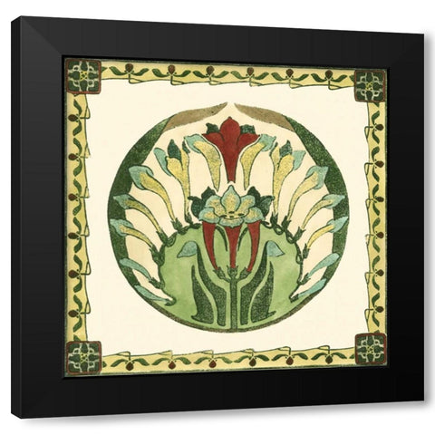 Arts and Crafts Plate III Black Modern Wood Framed Art Print with Double Matting by Vision Studio