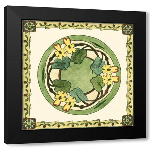 Arts and Crafts Plate V Black Modern Wood Framed Art Print by Vision Studio